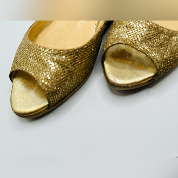 jimmy Choo leather glitter accent flats size 7.5 - Picture 5 of 7